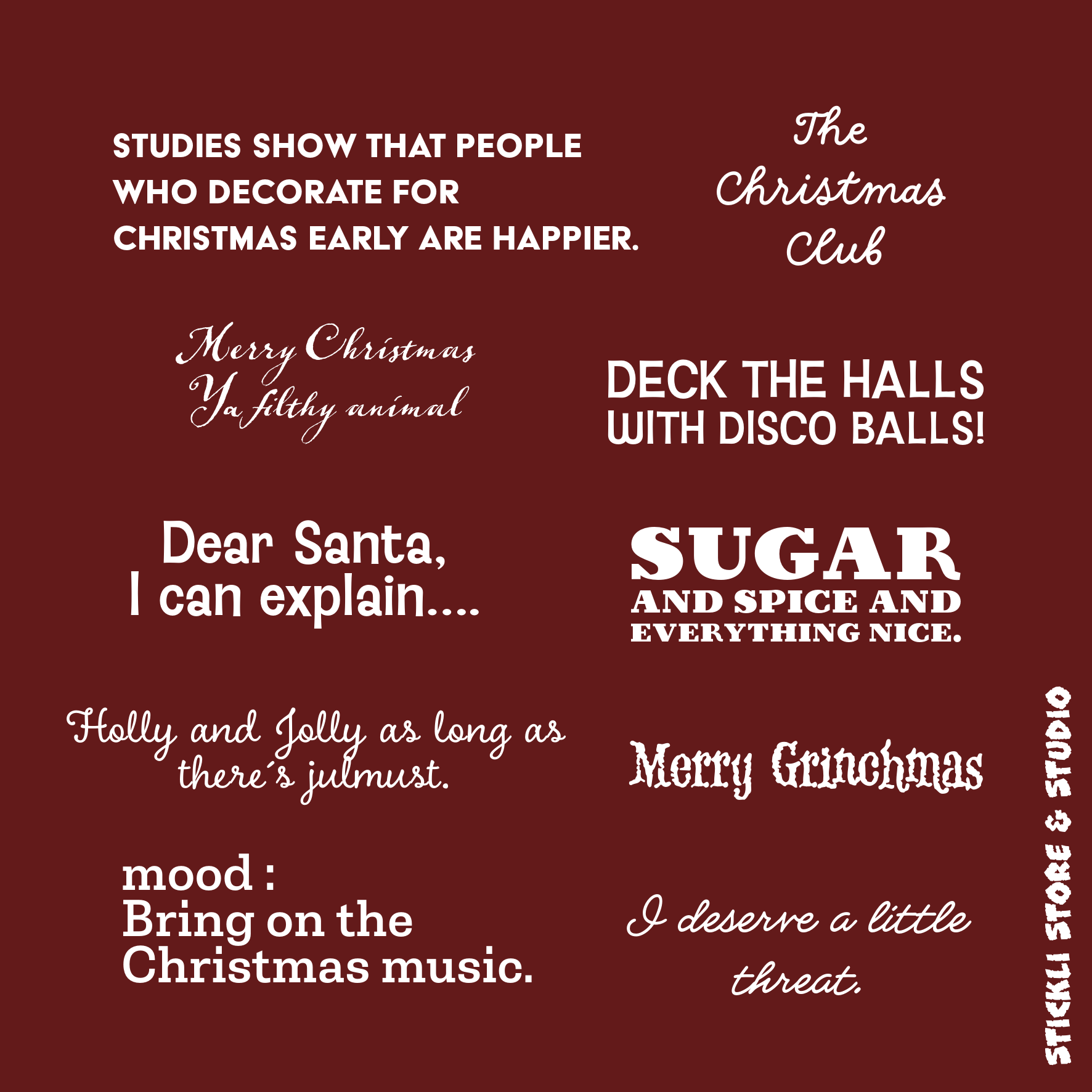 "Fa la la la la" Mini Stickersark