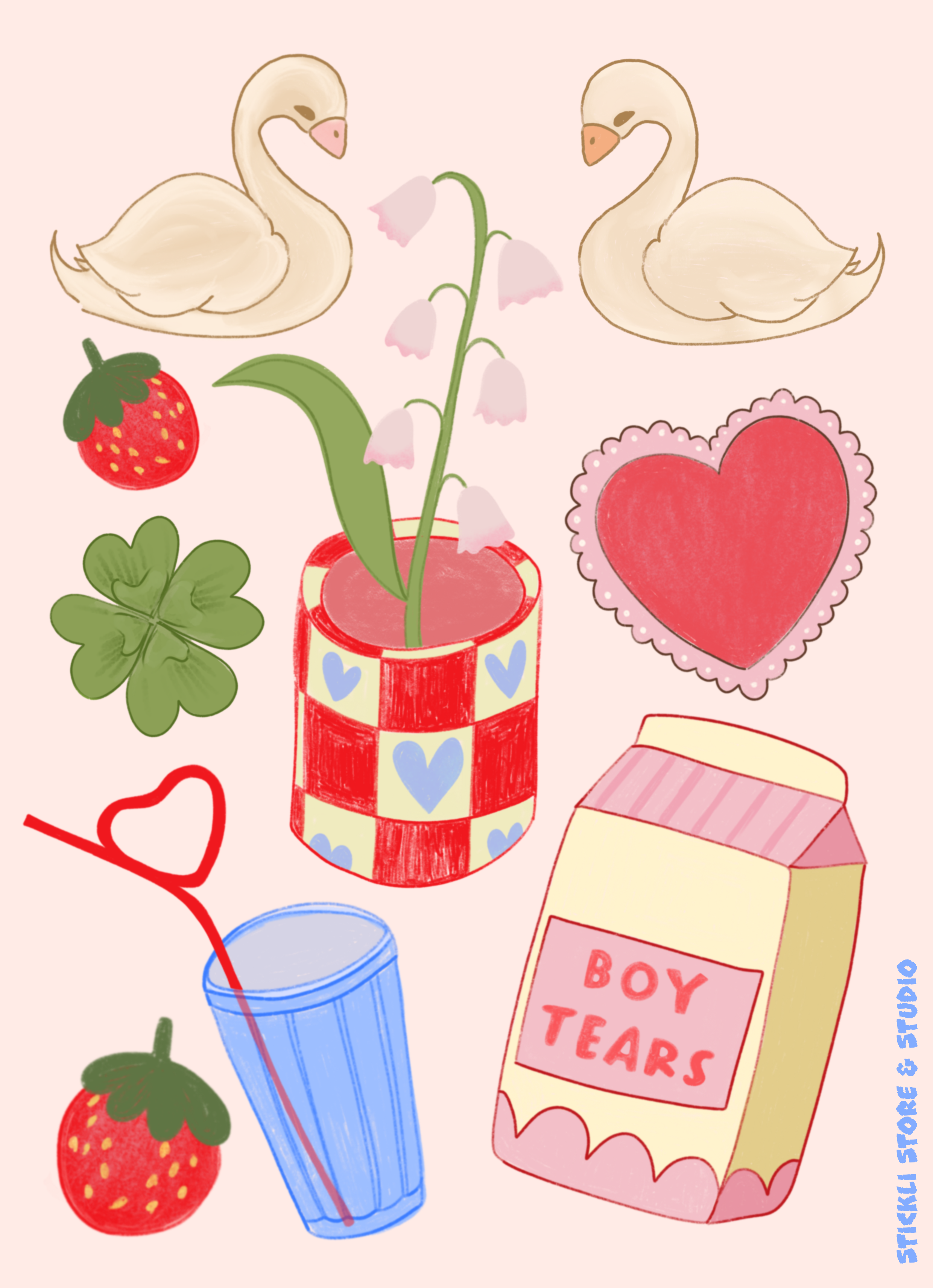 "Swans & all that jazz" Stickersark