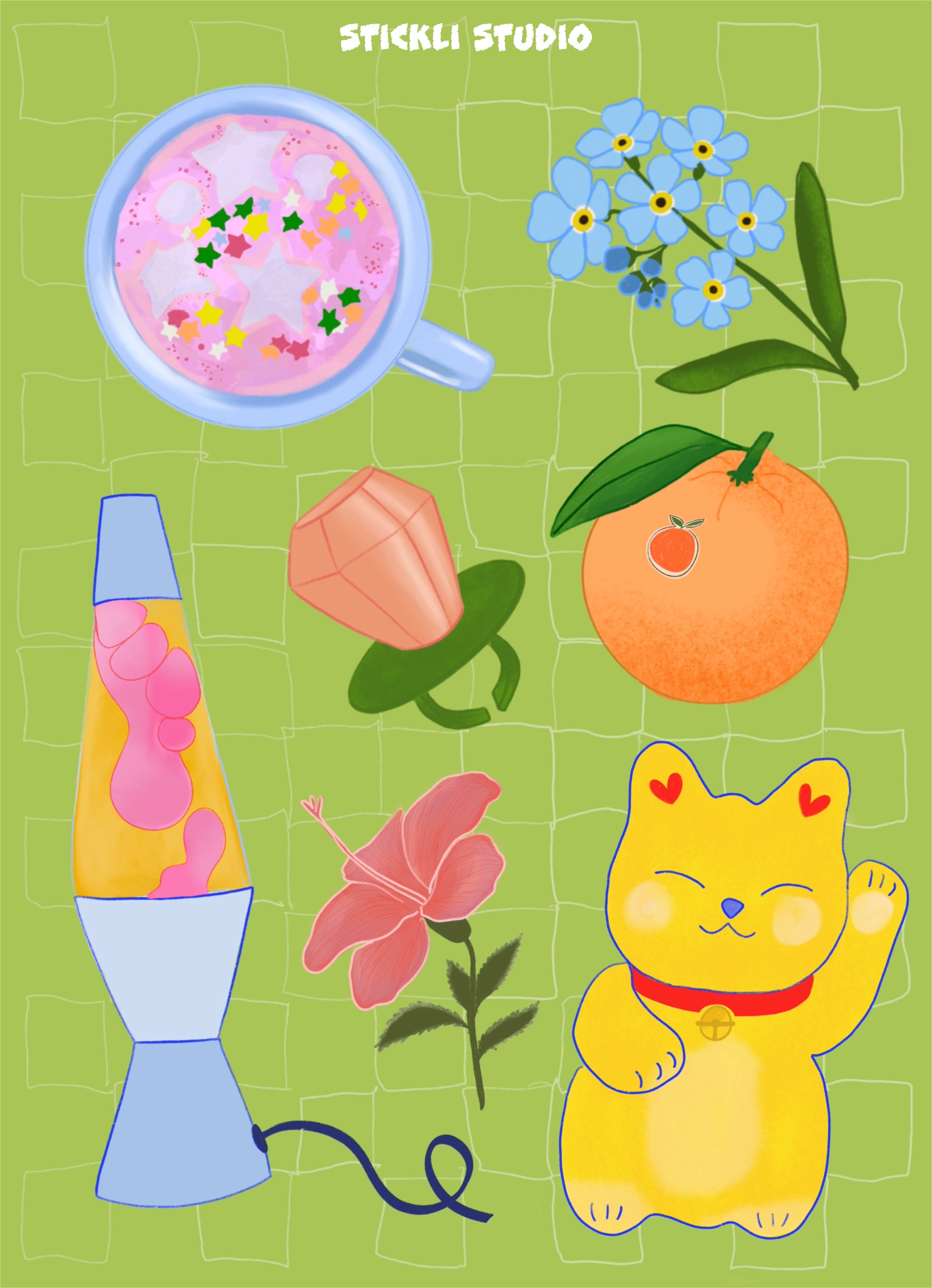 "Forget-me-knot" Stickersark